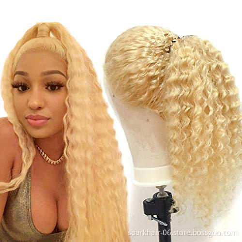 180 Density Hd Lace Cuticle Aligned Virgin Wigs Vendor 613 13X6 13x4 Water Wave Blonde Frontal Wigs 613 Blonde Lace Frontal Wig
